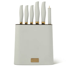 Thyme & Table 7-Piece Knife Block Set, Mint Green