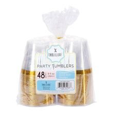 Tableluxe-Premium-Gold-Rimmed-Clear-Plastic-Tumbler - USA Mega Market