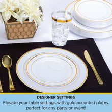 TableluxePremiumDisposableRoundWhitewithGoldTrimPlasticPlates2-_4 - USA Mega Market