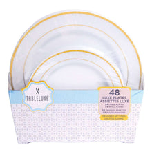 TableluxePremiumDisposableRoundWhitewithGoldTrimPlasticPlates5-_1 - USA Mega Market