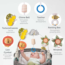 Taf Toys Savannah Adventures Arch with Fascinating Toys, Stimulates Baby’s Senses & Motor Skills Development | Newborn Toys & Baby Toys 3-6 Months | Use on Strollers, Bassinets, Crib & Car Seats