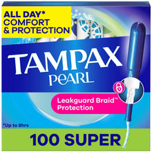 Tampax Pearl Tampons with LeakGuard Braid, Super Absorbency, 100 Count