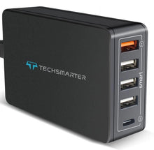 Techsmarter-63W-5-Port-USB-C-PD-Desktop-Wall-Charger-Multi-Port-Charging-Station-MacBook-Air-iPad-Air-Pro-iPhone-Samsung-Galaxy-Motorola-LG-Android_e4e6d4c6-6f3a-47a7-8a8c-ebacb4c688a - USA Mega Market