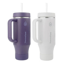 ThermoFlask 40 oz Insulated Stainless Steel Tumbler with Handle and Straw Lid, 2-pack