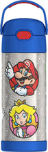 Thermos Stainless Steel Funtainer Water Bottle with Straw, Mario, 14oz