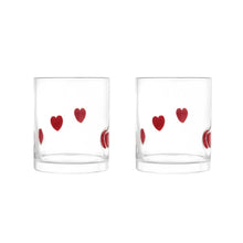 Thyme & Table 12 fl oz Red Hearts Charm Drinking Glasses, Set of 2