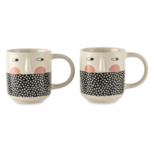 Thyme & Table 2 Pack Cheeky Faces with Dots Mugs 16.2 fl oz, Stoneware