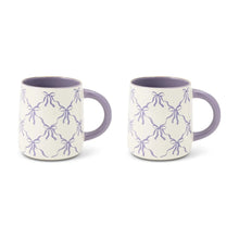 Thyme & Table 14.5 fl oz Purple Bows Stoneware Mug, Set of 2