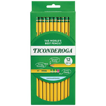 Ticonderoga Wood Pencils, Unsharpened, #2HB .3 mm Lead, Yellow, 12 Count