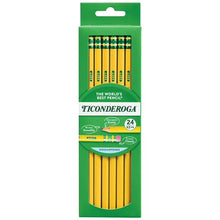 Ticonderoga Wood Pencils, Unsharpened, #2 HB .3 mm Lead, Yellow, 24 Count