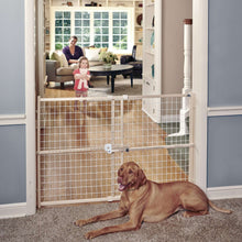 Toddleroo by North States 29.5"-50" Quick-Fit Wire Mesh Baby Safety Gate, Natural Wood