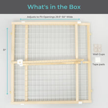 Toddleroo by North States 29.5"-50" Quick-Fit Wire Mesh Baby Safety Gate, Natural Wood