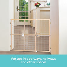 Toddleroo by North States 29.5"-50" Quick-Fit Wire Mesh Baby Safety Gate, Natural Wood