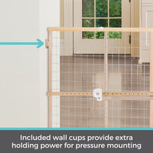 Toddleroo by North States 29.5"-50" Quick-Fit Wire Mesh Baby Safety Gate, Natural Wood