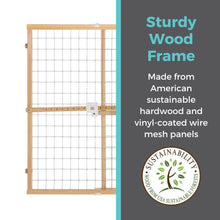 Toddleroo by North States 29.5"-50" Quick-Fit Wire Mesh Baby Safety Gate, Natural Wood