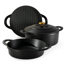 Tramontina 4-Piece Stackable Enamel Cast Iron Cookware Set (Choose Color)