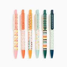 UBrandsLagunaBallpointPens_6Count_ColorfulCubist_Bold_1.0mm_Point_BlackInk - USA Mega Market