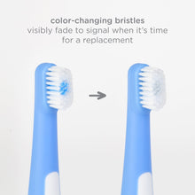 Ubbi 3 pcs Toothbrush Training Set for Babies and Toddlers, Includes Silicone Finger Brush, 360° and Soft Bristled Toothbrush, Polaris Blue