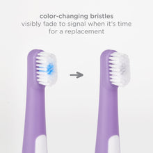 Ubbi 3 pcs Toothbrush Training Set for Babies and Toddlers, Includes Silicone Finger Brush, 360° and Soft Bristled Toothbrush, Smoothie Purple