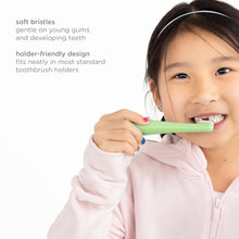 Ubbi Babies and Toddlers Training Toothbrush, Includes One 360° Food-Grade Platinum Silicone and One Soft Bristled Toothbrush, Polaris Blue and Zest Green