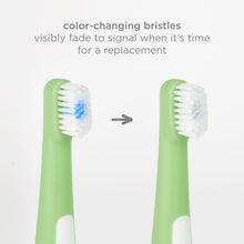 Ubbi Babies and Toddlers Training Toothbrush, Includes One 360° Food-Grade Platinum Silicone and One Soft Bristled Toothbrush, Polaris Blue and Zest Green