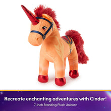 Unicorn Academy Official Cinder Plush Toy, Unicorn Stuffed Animal, Unicorn Toys for Girls Ages 1 & Up, Orange, 7”