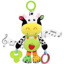 VATENIC Baby Car Seat Toys with 32 Kinds of Music and Teether, Hanging Stroller Toys, Suitable for 0-12 Months of Baby (Cows)