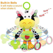 VATENIC Baby Car Seat Toys with 32 Kinds of Music and Teether, Hanging Stroller Toys, Suitable for 0-12 Months of Baby (Cows)