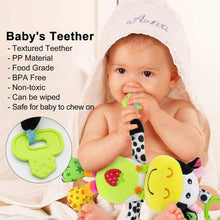 VATENIC Baby Car Seat Toys with 32 Kinds of Music and Teether, Hanging Stroller Toys, Suitable for 0-12 Months of Baby (Cows)