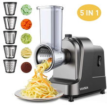 VAVSEA-5-in-1-Electric-Cheese-Grater-400W-Cheese-Shredder-5-Stainless-Blades-Salad-Maker-One-Tou_9003_1 - USA Mega Market