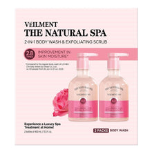 VEILMENT The Natural Spa 2-In-1 Body Wash & Exfoliating Scrub, 13.5 fl oz, 2-pack