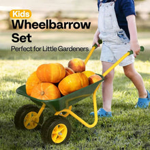 VIVOHOMEKidsWheelbarrowChildrenGardencartwithToddlerGardeningToolSetChildWheelBarrelOutdoorIndoo_1203_7 - USA Mega Market