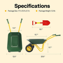 VIVOHOMEKidsWheelbarrowChildrenGardencartwithToddlerGardeningToolSetChildWheelBarrelOutdoorIndoorToysGiftGreen6 - USA Mega Market