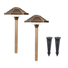 VOLTPremiumSolidBrassOutdoorSolarPathLights_2-pack7 - USA Mega Market