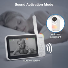 VTech 5 inch Digital Video Baby Monitor with Pan and Tilt and Night Light, VM5267 (White)