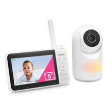 VTech 5 inch Digital Video Baby Monitor with Pan and Tilt and Night Light, VM5267 (White)