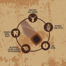 | Wild Chews | Venison Recipe, Made with Real Venison, Limited Ingredient, Long Lasting Chews for Large Dogs | 12 Count