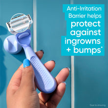 Venus Razor Kit for Pubic Hair & Skin, 1 Handle + 2 Refills + Shower Hook, Purple