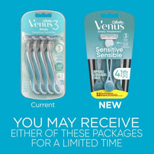 Venus Simply 3 Sensitive Women's 3 Blade Disposable Razor, 4 count, Blue