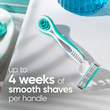 Venus Simply 3 Sensitive Women's 3 Blade Disposable Razor, 4 count, Blue
