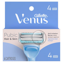 Venus for Pubic Hair & Skin, Intimate Razor for Women Razor Blade Refills, 4 Count