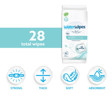 WaterWipes Sensitive On The Go Wipes, 99.9% Water, Unscented & Hypoallergenic, 28 Wipes