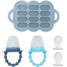WeeSprout Silicone Baby Feeder Teether Set with Extra Pouches & Freezer Tray