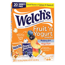 Welch's Fruit 'N Yogurt Blueberry-Acai. & Mango-Peach Soft Fruit Snacks, .7 oz, 20 Count