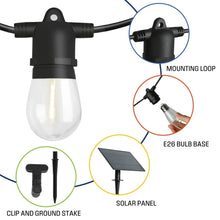 Westinghouse 36' Solar Powered LED Vintage White String Light Set, 15 Bulbs with Remote Control