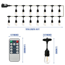 Juego de luces LED Westinghouse de 48 pies, luz blanca cálida, con control remoto y 15 bombillas.