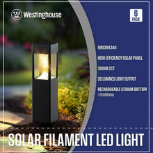 Westinghouse LED Solar Path Lights 30 Lumens, 6-Pack