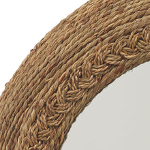 Espejo de pared redondo de hierba marina Wila