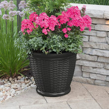 Suncast 18" Willow Wicker Decorative Planter - Iron Ore