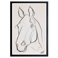 WynwoodStudio-StallionSketchIII-AnimalsFramedWallArtPrint-Black-White-_1 - USA Mega Market
